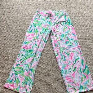 Lilly Pulitzer Pink and Green Floral Pants